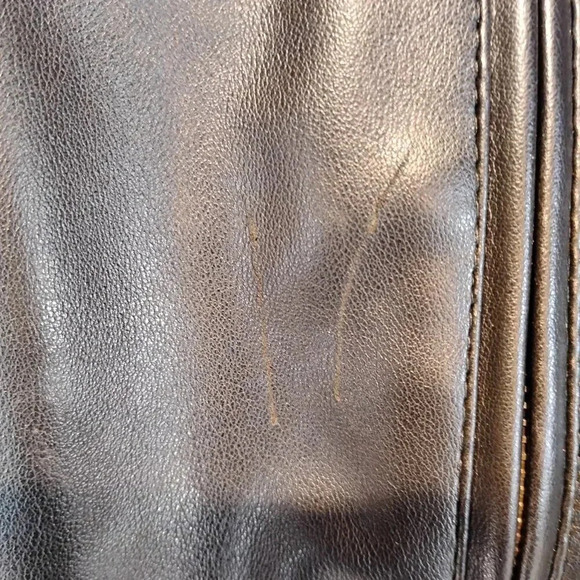 Tres You Vegan Faux Leather Tailored 2  Pocket Lined Moto Jacket in Size Large - Picture 8 of 9